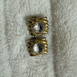 Vintage CHANEL Gold  Crystal Earrings